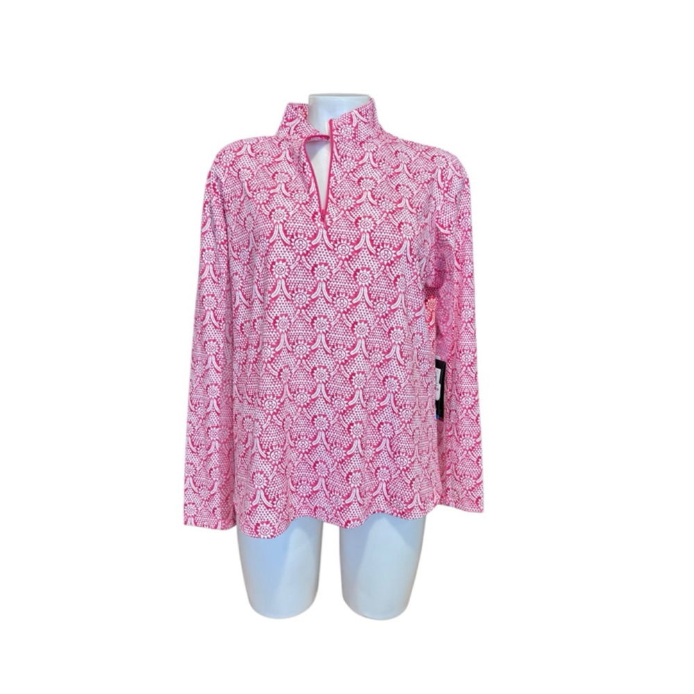 Women's IBKUL Long Sleeve Top Size S Pink